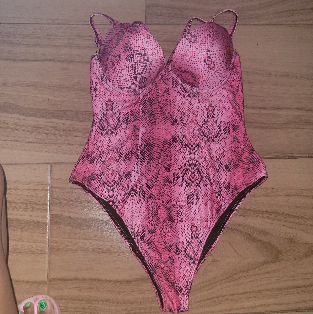 Snake Print One-piece Bathing Suit